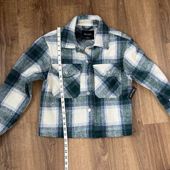 NEW New Look Blue Plaid Shacket Sz S - Picture 7 of 11